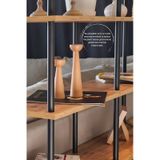 Çevir Kur Beyaz Bohem Kitaplık Çok Amaçlı, 5 Raflı, Dekoratif Dolap 199x71x29 Cm Beyaz