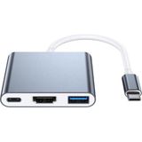 Çevirici Adaptör 3 In 1 Type-C To Hdmı+Usb+Pd (Type-C To HDMI 3in1 Adaptör)