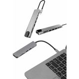 Çevirici Dönüştürücü Adaptör Macbook 3 In 1 Type-C To Hdmı USB 3.0 - KR0025-5MMPA8 - Çok Renkli