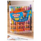 Çevirmeli 24 Lü Mum Boya Uzun 1 Paket Twistable 24 Renk Çevirmeli Mum Boya Pastel Silinebilir Mum Boya Tam Boy