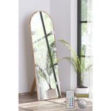 Ceviz Antre Koridor Duvar Salon Banyo Wc Ofis Çocuk Yatak Odası LED Ampullü Boy Ayna 50X150CM