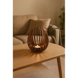 Ceviz Desenli Lotus Mumluk – 3 Mm Mdf Lazer Kesim, 14 Cm