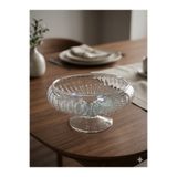 ceviz home züccaciye tekstil ltd şirketi 19 Cm Ayaklı Nervürlü Cam Meyvelik - Şık Sunum Kasesi