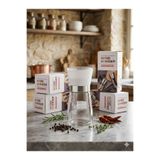 ceviz home züccaciye tekstil ltd şirketi Cam Gövdeli El Tipi Baharat Öğütücü - Mutfak İçin Şık Tasarım Manuel Değirmen 13 cm