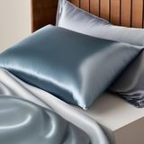 Ceviz Medikal Antibakteriyel Terletmeyen Ipek Saten Yastık Kılıfı 2'li 50X70 Mavi - 50*70