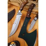 Ceviz Sap Outdoor Balta Kamp Bıçağı Çakısı Piknik Bıçak Çakı Mutfak Şef Bıçağı Kılıflı (Kmp-10)