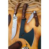Ceviz Sap Outdoor Balta Kamp Bıçağı Çakısı Piknik Bıçak Çakı Mutfak Şef Bıçağı Kılıflı (Kmp-10)
