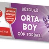 Çevre Büzgülü Çöp Torbası Lavanta Kokulu Orta Boy 10'lu 55 x 60 CM