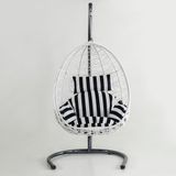 Cewi Deco Swing Beyaz Rattan Zebra Oturumlu Salıncak