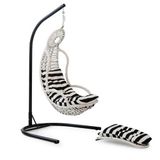 Cewi Elit Swing Beyaz Rattan Zebra Oturumlu Salıncak