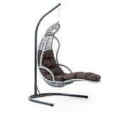 Cewi Elit Swing Gri Rattan Kahve Oturumlu Salıncak