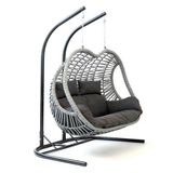 Cewi Pop Swing Gri Rattan Kahve Oturumlu Salıncak