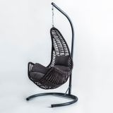 Cewi Zen Swing Gri Rattan Kahve Oturumlu Salıncak