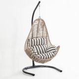 Cewi Zen Swing Krem Rattan Zebra Oturumlu Salıncak