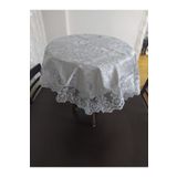 CEYDA Fiskos Örtüsü Kadife Kumaş Dantel Kenar Gri 85x85 Cm