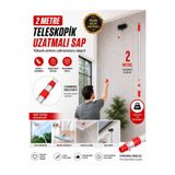Ceyhanlar 2 Metre Teleskopik Uzatma Sapı Metal Gövde 2 Kademeli Kilitli Cam Silme Yer Silme Boya Rulosu Uyumlu Evrensel Vidalı Sap