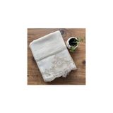 Çeyiz Bahçesi 50x90 cm Işıltı Krem Kadife Havlu