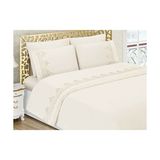 Çeyiz Bahçesi Fransız Dantelli Azelia Çift Kişilik Nevresim Takımı - 200 x 220 cm - Krem