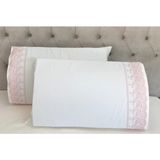 Çeyiz Bahçesi Fransız Güpürlü 2 Li Yastık Kılıfı - 50 x 70 cm - Beyaz - Pembe