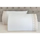 Çeyiz Bahçesi Fransız Güpürlü 2 Li Yastık Kılıfı - 50 x 90 cm - Beyaz - Antik