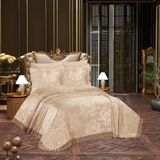 Çeyiz Bahçesi Krem Venüs 3 Parça Çift Kişilik Yatak Örtüsü - 250 x 260 cm - Cappuccino
