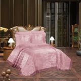 Çeyiz Bahçesi Krem Venüs 3 Parça Çift Kişilik Yatak Örtüsü - 250 x 260 cm - Pudra