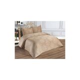 Çeyiz Bahçesi Lale Desen Yatak Örtüsü 3 Parça - 250 x 250 cm - Cappuccino