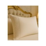 Çeyiz Bahçesi Lina 2 Adet 50x70 cm Fransız Güpürlü Cappuccino Yastık Kılıfı