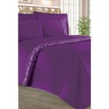 Çeyiz Bahçesi Salkım Çift Kişilik Nevresim Takımı - 200 x 220 cm - Mürdüm