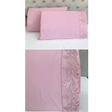 Çeyiz Bahçesi Sarmaşık 2 Adet 50x70 cm Fransız Güpürlü Pudra Yastık Kılıfı