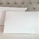 Çeyiz Bahçesi Zambak 2 Adet 50x70 cm Fransız Güpürlü Krem Yastık Kılıfı