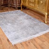 Çeyiz Diyarı 658201 Duru Gri Latex Kaymaz Taban Dijital Baskı Kadife 180x280 cm Halı
