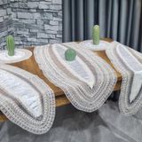 Çeyiz Diyarı Adella 5 Parça Krem Gold Kadife Salon Örtü Takımı