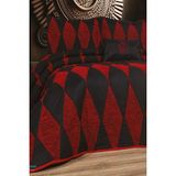 Çeyiz Diyarı Ametist 4 Parça Yatak Örtüsü 240X260 Siyah Kırmızı - 240 x 260 cm