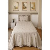 Çeyiz Diyarı Balerin Elyaf Dolgulu Tek Kişilik 180x240 Cm Yatak Örtüsü Bej