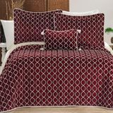 Çeyiz Diyarı Bordo Brillance Çift Kişilik Yatak Örtüsü