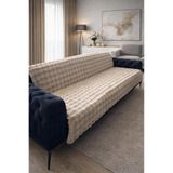 Çeyiz Diyarı Bubble Tavşan Tüyü Kaymaz Tabanlı Koltuk Örtüsü 170x215 Cm Bej