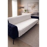 Çeyiz Diyarı Bubble Tavşan Tüyü Kaymaz Tabanlı Koltuk Örtüsü 170x215 Cm Krem