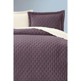 Çeyiz Diyarı Çeyizdiyarı Çift Taraflı Yatak Örtüsü Mürdüm 240 x 260 cm Pamuk Polyester Antibakteriyel Desenli