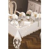 Çeyiz Diyarı Daisy Love 160x260 cm 26 Parça Krem Masa Örtüsü