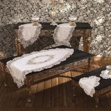 Çeyiz Diyarı Elegance Krem 5 Parça Dantel Runner Peçete Takımı