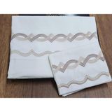 Çeyiz Diyarı Flexi Nakışlı %100 Pamuklu 6 Parça Nevresim Takımı Krem - 200 x 220 cm