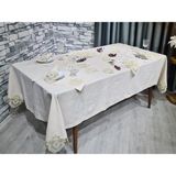Çeyiz Diyarı Fransız Dantelli El Işi Beta 34 Parça Amerikan Servis Seti Cappucino - 45 x 50 cm