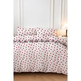 Çeyiz Diyarı Kalbim Çift Kişilik Nevresim Takımı - Kırmızı - 200 x 220 cm