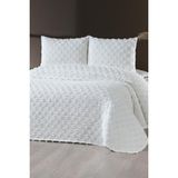 Çeyiz Diyarı Konik 3 Parça Çift Kişilik Pike Takımı Krem Pamuk - Polyester Düz Desen - 235 x 250 cm