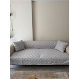 Çeyiz Diyarı Konik Kırlent Kılıfı Hediyeli 170X210 cm Pamuklu Koltuk Örtüsü Gri - 170 x 210 cm