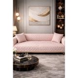 Çeyiz Diyarı Konik Kırlent Kılıfı Hediyeli 170x210 cm Pamuklu Koltuk Örtüsü Pudra