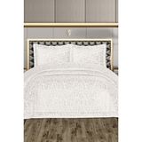 Çeyiz Diyarı Laçin Dolgulu Kadife Çift Kişilik Yatak Örtüsü Krem - 260 x 270 cm