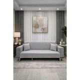 Çeyiz Diyarı Lumpa Kırlent Kılıfı Hediyeli 170X210 cm Pamuklu Koltuk Örtüsü Gri