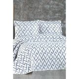 Çeyiz Diyarı Maria Kapitoneli Çift Kişilik Yatak Örtüsü 230 x 240 Krem Mavi - Krem - Mavi - 230 x 240 cm
